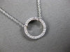 ESTATE .10CT DIAMOND 18KT WHITE GOLD 3D CLASSIC CIRCLE OF LIFE LOVE NECKLACE