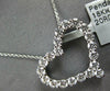 LARGE 1.12CT DIAMOND 18KT WHITE GOLD 3D CLASSIC OPEN HEART LOVE FLOATING PENDANT