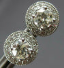 ESTATE 1.06CT DIAMOND 14KT WHITE GOLD 3D CLASSIC SOLITAIRE HALO STUD EARRINGS