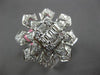 ESTATE LARGE 1.87CT DIAMOND 18K WHITE GOLD ROUND & BAGUETTE STAR FLOWER FUN RING