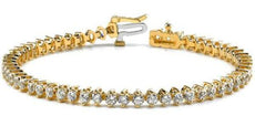 4.0CT DIAMOND 14KT YELLOW GOLD 3D CLASSIC ROUND DOUBLE PRONG FUN TENNIS BRACELET