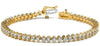4.0CT DIAMOND 14KT YELLOW GOLD 3D CLASSIC ROUND DOUBLE PRONG FUN TENNIS BRACELET