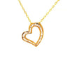 .49CT DIAMOND 18K YELLOW GOLD BAGUETTE OPEN HEART SIDEWAYS LOVE FLOATING PENDANT