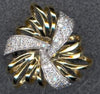 ESTATE .70CT DIAMOND 18KT WHITE AND YELLOW GOLD 3D CLASSIC ROUND FLOWER FUN RING