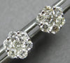 ESTATE .51CT DIAMOND 14KT WHITE GOLD 3D CLUSTER FLOWER FUN STUD EARRINGS
