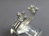ESTATE .26CT DIAMOND 14KT WHITE GOLD ETOILE DOUBLE FLOWER TENSION FUN LOVE RING
