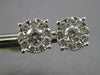 ESTATE 1.27CT DIAMOND 18KT WHITE GOLD SOLITAIRE CLUSTER INVISIBLE STUD EARRINGS