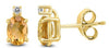 ESTATE 1.3CT DIAMOND & AAA CITRINE 14K YELLOW GOLD 3D OVAL & ROUND STUD EARRINGS