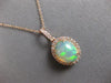 2.36CT DIAMOND & AAA AUSTRALIAN OPAL 14KT ROSE GOLD OVAL HALO FLOATING PENDANT