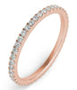 ESTATE .42CT DIAMOND 14KT ROSE GOLD ROUND SHARED PRONG ETERNITY ANNIVERSARY RING