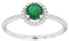 .59CT DIAMOND & AAA EMERALD 14KT WHITE GOLD 3D ROUND HALO FRIENDSHIP LOVE RING