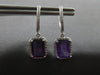 2.75CT DIAMOND & AAA AMETHYST 14KT WHITE GOLD 3D HALO LEVERBACK HANGING EARRINGS