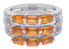 3.76CT DIAMOND & AAA ORANGE SAPPHIRE 18KT WHITE GOLD 3D WEDDING ANNIVERSARY RING