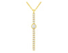 ESTATE .16CT DIAMOND 14KT YELLOW GOLD 3D SOLITIARE BAR LOVE FLOATING PENDANT