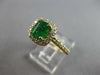 ESTATE 1.75CT DIAMOND & AAA EMERALD 14KT YELLOW GOLD SQUARE HALO ENGAGEMENT RING