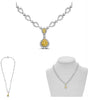 2.03CT WHITE & FANCY YELLOW DIAMOND 18KT 2 TONE GOLD PEAR SHAPE & ROUND NECKLACE