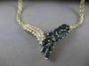 ANTIQUE 3.30CTW DIAMOND SAPPHIRE 14KT YELLOW GOLD V SHAPE NECKLACE 19.50" #6083