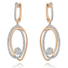 .68CT DIAMOND 14KT ROSE GOLD 3D FLOWER OVAL LOVE KNOT LEVERBACK HANGING EARRINGS