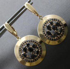 ANTIQUE LARGE 1.90CT AAA ONYX 14K ROSE GOLD 3D LEVERBACK HANGING EARRINGS #27935