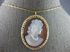 ANTIQUE LARGE 14KT YELLOW GOLD 3D HANDCRAFTED MOTHER OF PEARL PIN PENDANT #27681