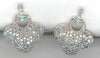 ESTATE .36CT DIAMOND 14KT WHITE GOLD 3D PAVE FLOWER FUN HANGING EARRINGS