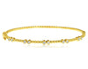 .25CT DIAMOND 14KT YELLOW GOLD BEZEL BEADED SEMI ETERNITY CUFF BANGLE BRACELET