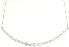 2.0CT DIAMOND 14KT WHITE GOLD 3D ROUND CLASSIC GRADUATING V SHAPE LOVE NECKLACE