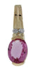 1.45CT DIAMOND & AAA PINK SAPPHIRE 14KT ROSE GOLD OVAL & ROUND FLOATING PENDANT