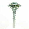 CERTIFIED LARGE 2.44CT WHITE PINK & GREEN DIAMOND 18KT WHITE ROSE GOLD HALO RING