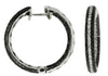 2.0CT WHITE & BLACK DIAMOND 14KT WHITE GOLD 3D INSIDE OUT HOOP HANGING EARRINGS
