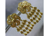 EXTRA LARGE 22KT YELLOW GOLD 3D CHANDELIER DIAMOND CUT HANGING EARRINGS #27806