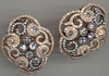 LARGE 3.24CT WHITE & ROSE CUT DIAMOND 18KT ROSE GOLD 3D OPEN FILIGREE EARRINGS
