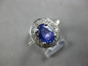 2.64CT DIAMOND & AAA TANZANITE 14KT WHITE GOLD OVAL & ROUND ENGAGEMENT RING 3046