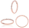 .09CT DIAMOND 14KT ROSE GOLD 3D ROUND FILIGREE SEMI ETERNITY ANNIVERSARY RING