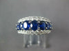 ESTATE WIDE 3.50CT DIAMOND & AAA SAPPHIRE 18KT WHITE GOLD OVAL ANNIVERSARY RING
