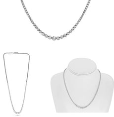 4.0CT DIAMOND 14K WHITE GOLD 3D ROUND CLASSIC SEMI ETERNITY LOVE TENNIS NECKLACE