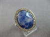 4.14CT DIAMOND & AAA SLICED SAPPHIRE 14KT WHITE GOLD OVAL & ROUND FILIGREE RING