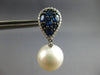 LARGE DIAMOND & AAA SAPPHIRE & SOUTH SEA PEARL 18KT WHITE & BLACK GOLD EARRINGS