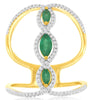 WIDE .70CT DIAMOND 14KT YELLOW GOLD MARQUISE & ROUND 3 STONE INFINITY LOVE RING