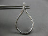 ESTATE LARGE 1.25CT DIAMOND 18KT WHITE GOLD TEAR DROP SIDEWAYS HANGING EARRINGS
