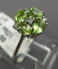 ESTATE .75CT DIAMOND & AAA PERIDOT 14KT WHTIE GOLD 3D SQUARE FLOWER LOVE RING