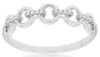 ESTATE .05CT DIAMOND 14K WHITE GOLD ROUND MULTI CIRCULAR LINK LOVE KNOT FUN RING
