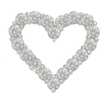 1.65CT DIAMOND 14KT WHITE GOLD 3D SHARED PRONG OPEN HEART LOVE FLOATING PENDANT