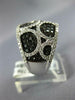 ESTATE 1.76CT WHITE & BLACK DIAMOND 18KT WHITE GOLD MULTI ROW CIRCULAR FUN RING