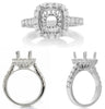LARGE .97CT DIAMOND 14KT WHITE GOLD ROUND SQUARE 4 PRONG SEMI MOUNT CLASSIC RING