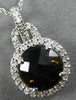 LARGE 1.82CT DIAMOND & AAA SMOKY TOPAZ 14KT WHITE GOLD 3D ROUND FLOATING PENDANT