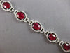 WIDE & LONG 19.22CT DIAMOND & AAA RUBY 14K WHITE GOLD OVAL TENNIS BRACELET 27516
