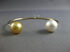 AAA WHITE & GOLDEN SOUTH SEA PEARL 14K YELLOW GOLD FLEXIBLE CUFF BANGLE BRACELET