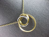 LARGE .70CT DIAMOND 18KT 2 TONE GOLD 3D INTERTWINING TRINITY FLOATING NECKLACE