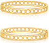 WIDE .33CT DIAMOND 14KT YELLOW GOLD 3D OVAL LINK LOVE KNOT CUFF BANGLE BRACELET